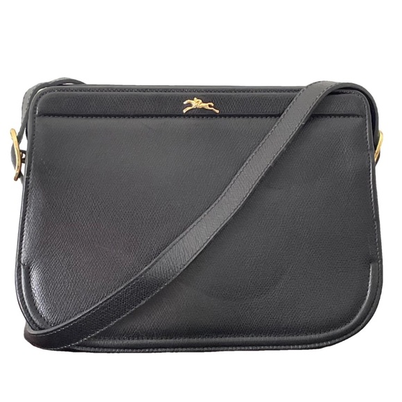 Longchamp Handbags - Longchamp black leather vintage minimalist shoulder crossbody bag